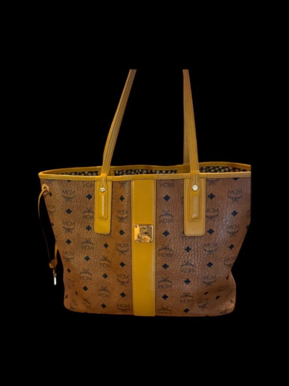 MCM Medium Liz Reversible Shopper | Cognac + Yellow - Picture 2 of 15